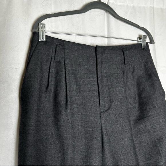 Sundance 100% Wool Gray High Rise Waist Cuffed Trouser Pants Slacks Size 10 - Picture 4 of 6